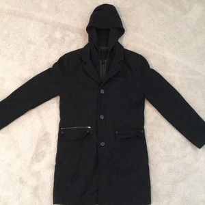 Guess Men’s black wool hooded coat